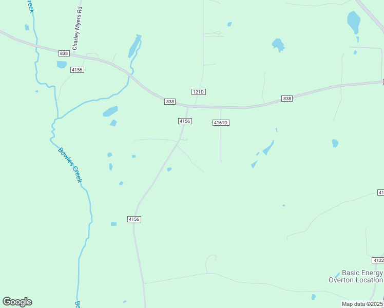 map of restaurants, bars, coffee shops, grocery stores, and more near 2400 County Road 4156 in Overton
