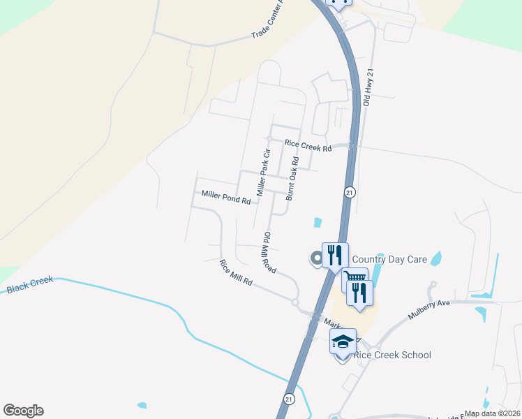 map of restaurants, bars, coffee shops, grocery stores, and more near 6 Miller Park Circle in Savannah