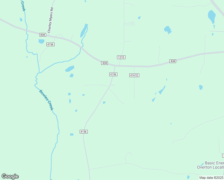 map of restaurants, bars, coffee shops, grocery stores, and more near 2400 County Road 4156 in Overton