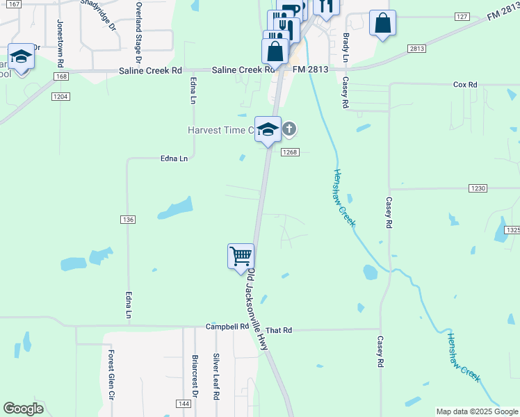 map of restaurants, bars, coffee shops, grocery stores, and more near 17200-17898 Old Jacksonville Hwy in Flint