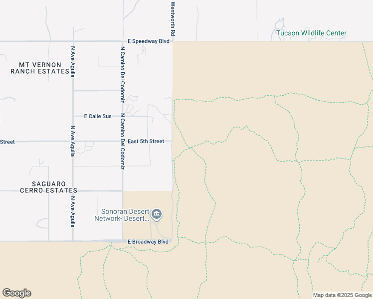 map of restaurants, bars, coffee shops, grocery stores, and more near Shantz Trail in Tucson