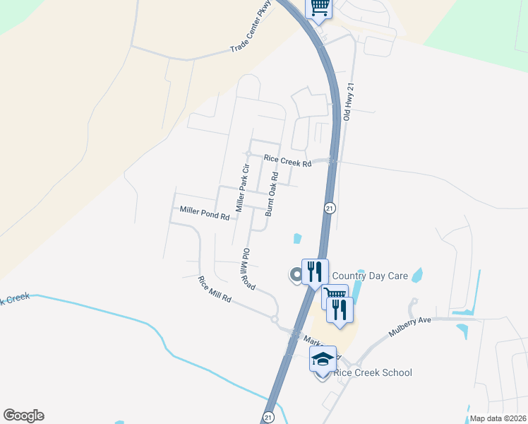 map of restaurants, bars, coffee shops, grocery stores, and more near 19 Burnt Oak Road in Port Wentworth