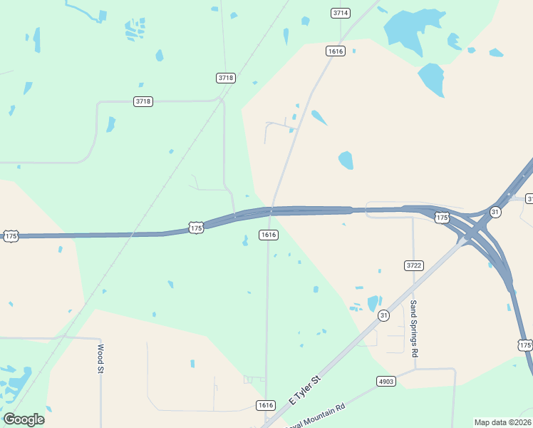 map of restaurants, bars, coffee shops, grocery stores, and more near 1803 Farm to Market Road 1616 in Athens