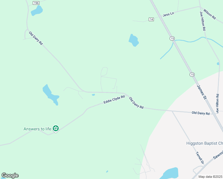 map of restaurants, bars, coffee shops, grocery stores, and more near 580 Old Dairy Road in Ailey