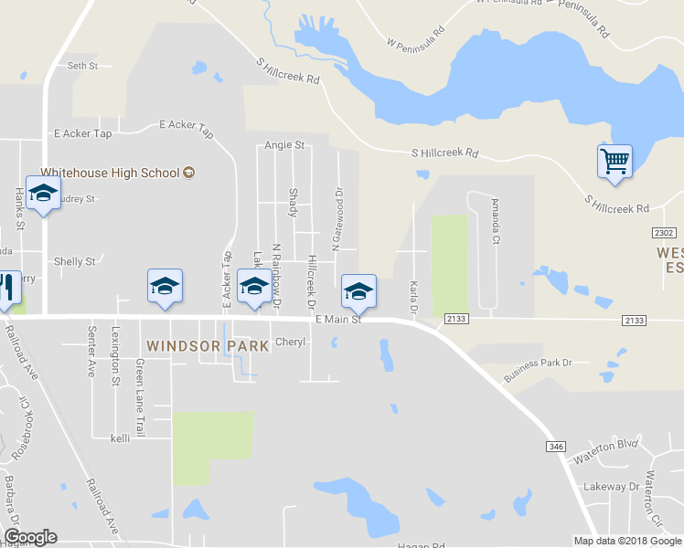 map of restaurants, bars, coffee shops, grocery stores, and more near 112 Gatewood in Whitehouse