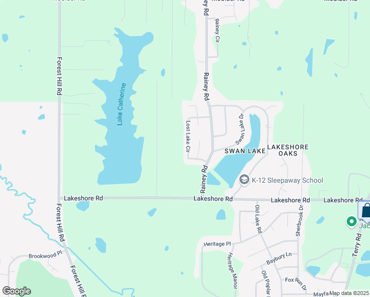 map of restaurants, bars, coffee shops, grocery stores, and more near 3927 Lost Lake Circle in Jackson
