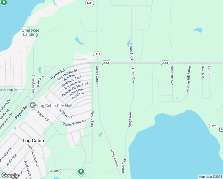 map of restaurants, bars, coffee shops, grocery stores, and more near 13973 Poncho Trail in Malakoff