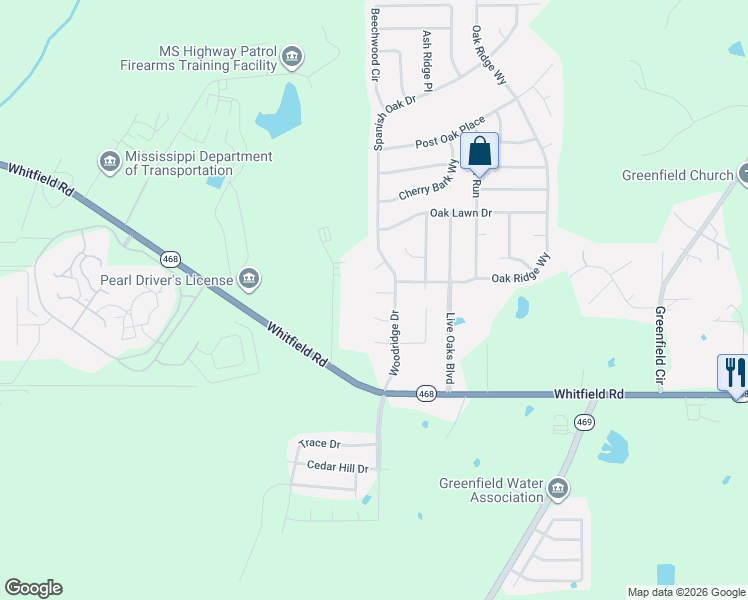 map of restaurants, bars, coffee shops, grocery stores, and more near 308 Alder Cove in Brandon