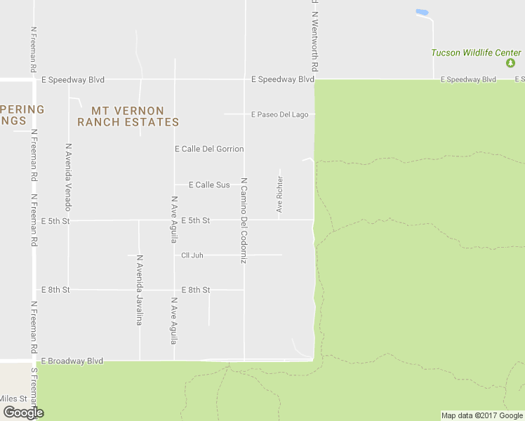 map of restaurants, bars, coffee shops, grocery stores, and more near 12525 East 5th Street in Tucson