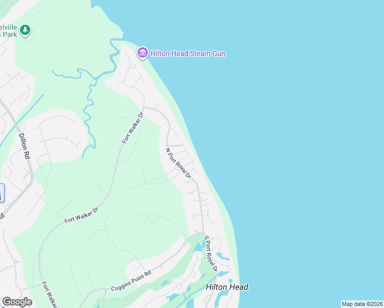 map of restaurants, bars, coffee shops, grocery stores, and more near 10 Drayton Pl in Hilton Head Island