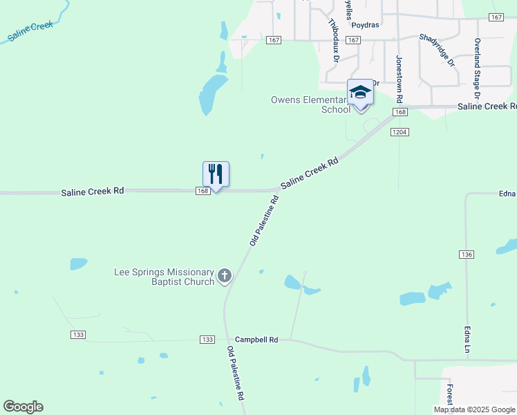 map of restaurants, bars, coffee shops, grocery stores, and more near 17352 County Road 178 in Flint