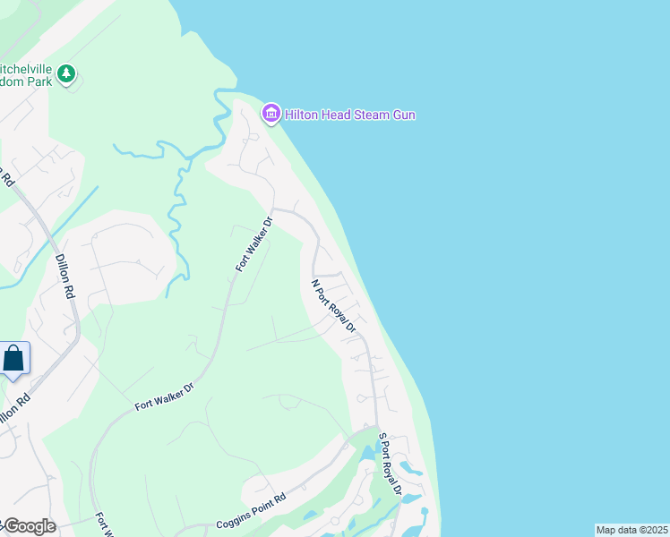map of restaurants, bars, coffee shops, grocery stores, and more near 5 Heyward Place in Hilton Head Island