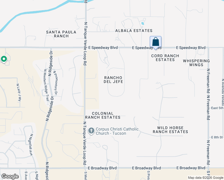 map of restaurants, bars, coffee shops, grocery stores, and more near 925 North Rancho Del Jefe Loop in Tucson