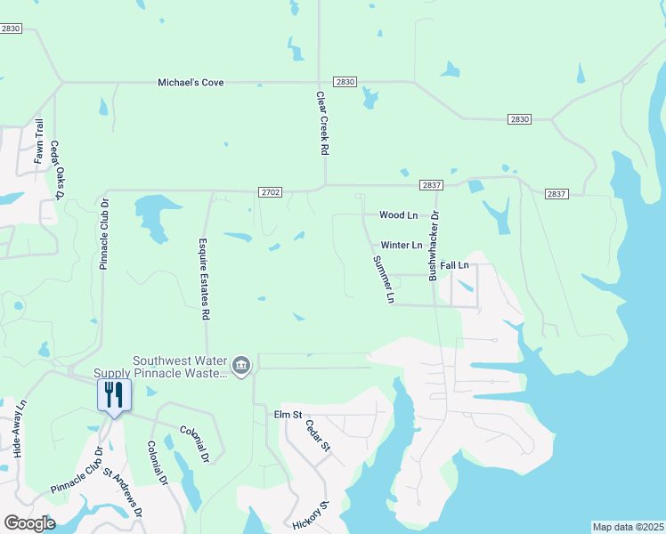 map of restaurants, bars, coffee shops, grocery stores, and more near 147 Wood Lane in Mabank