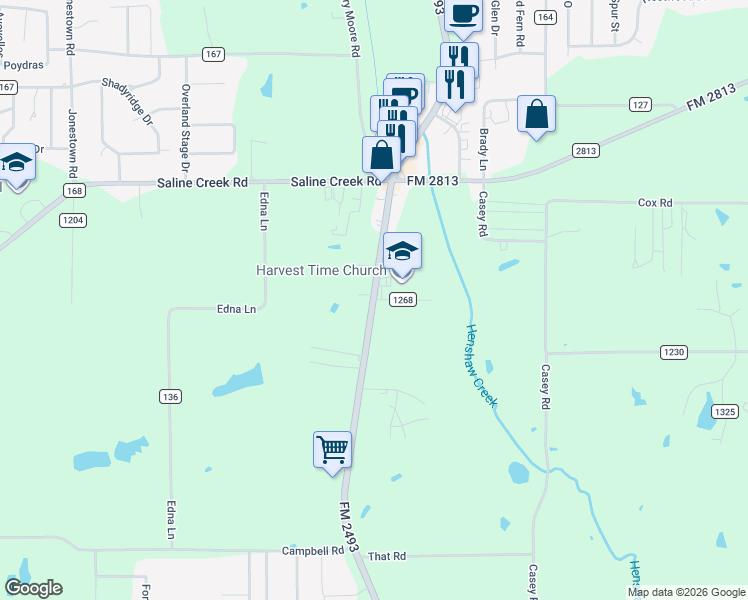 map of restaurants, bars, coffee shops, grocery stores, and more near 10941 Little Creek Drive in Flint