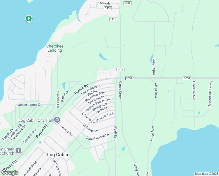 map of restaurants, bars, coffee shops, grocery stores, and more near 14031 Bull Run in Log Cabin