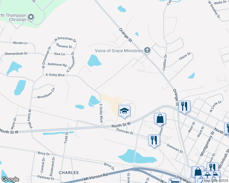 map of restaurants, bars, coffee shops, grocery stores, and more near 1001 North Saint West in Vidalia