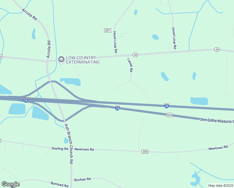 map of restaurants, bars, coffee shops, grocery stores, and more near 121 Lanier Lane in Pembroke