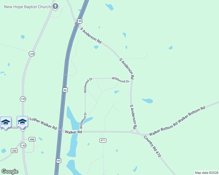 map of restaurants, bars, coffee shops, grocery stores, and more near 6954 Woodland Drive in Meridian
