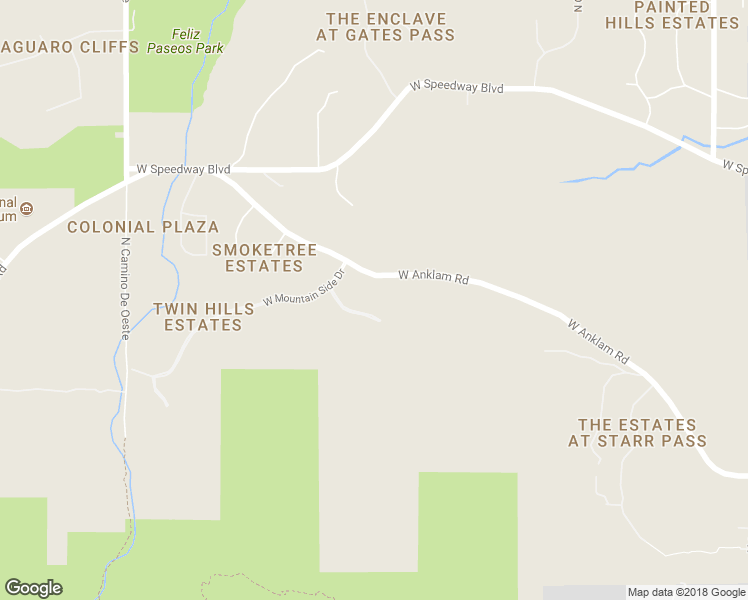 map of restaurants, bars, coffee shops, grocery stores, and more near 660 Mountain Side Way in Tucson