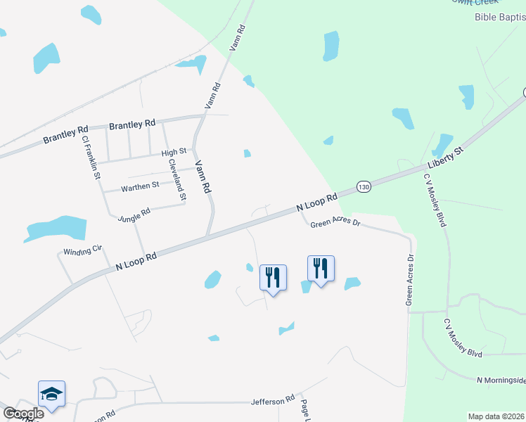 map of restaurants, bars, coffee shops, grocery stores, and more near 1910-5B North Loop Road in Vidalia