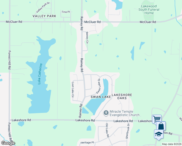map of restaurants, bars, coffee shops, grocery stores, and more near 337 Swan Ridge Drive in Jackson