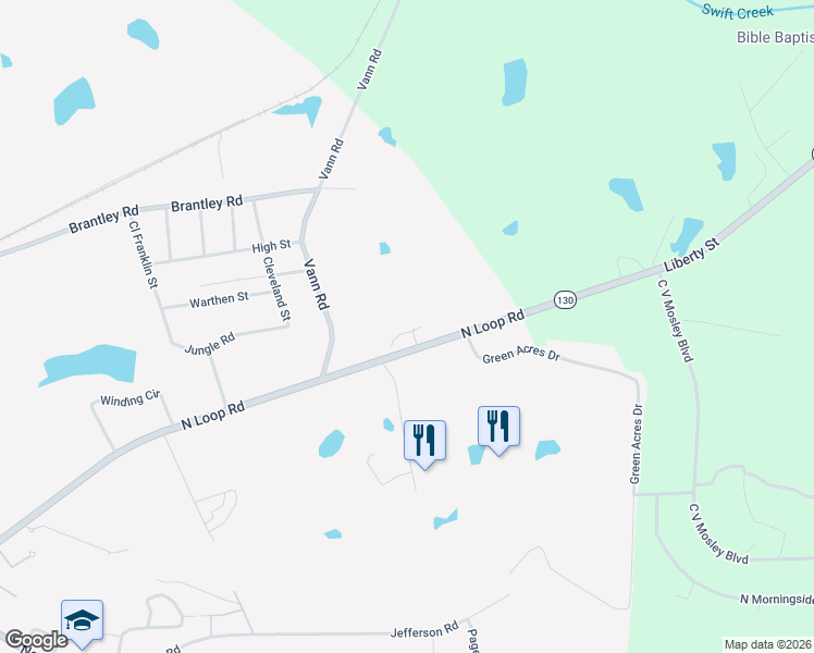 map of restaurants, bars, coffee shops, grocery stores, and more near 1910-5B North Loop Road in Vidalia