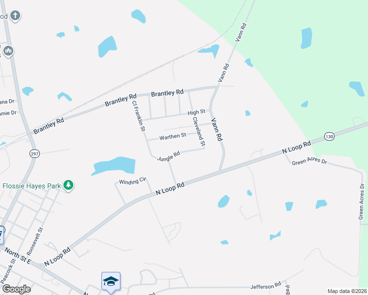 map of restaurants, bars, coffee shops, grocery stores, and more near 910 Jungle Road in Vidalia