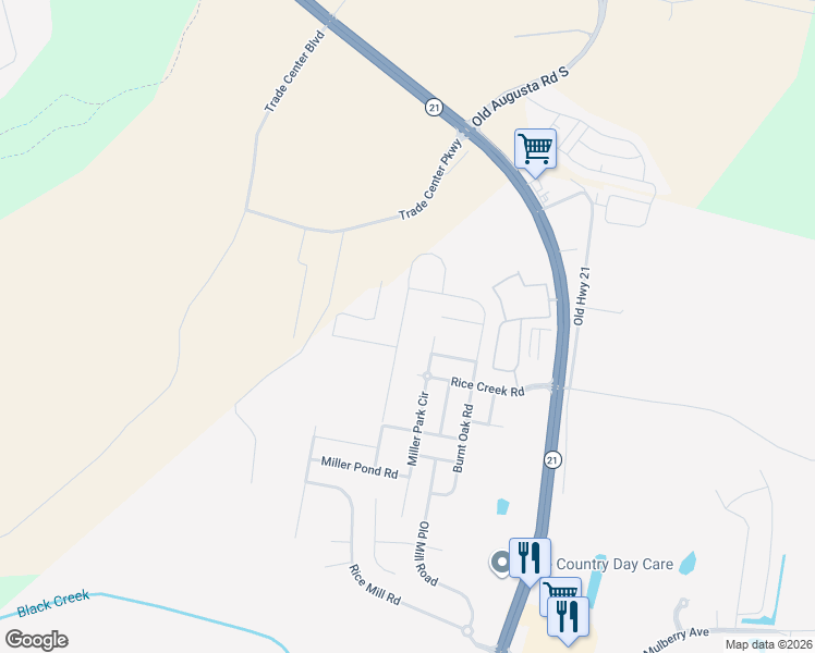 map of restaurants, bars, coffee shops, grocery stores, and more near 129 Miller Park Circle in Savannah