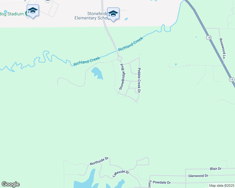 map of restaurants, bars, coffee shops, grocery stores, and more near 245 Stonebridge Boulevard in Brandon