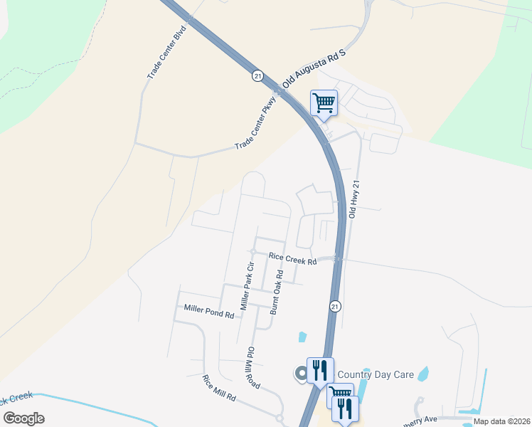 map of restaurants, bars, coffee shops, grocery stores, and more near 12 Coronedo Lane in Port Wentworth