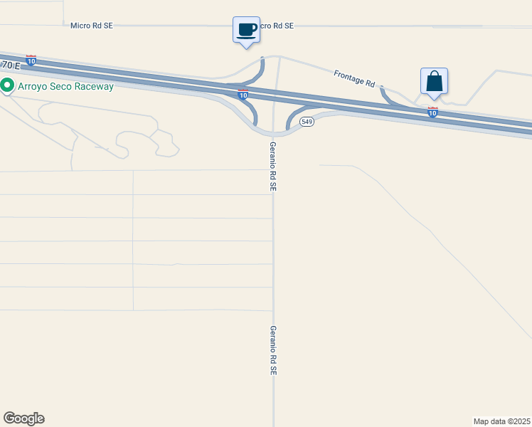 map of restaurants, bars, coffee shops, grocery stores, and more near Camilon Road Southeast in Deming