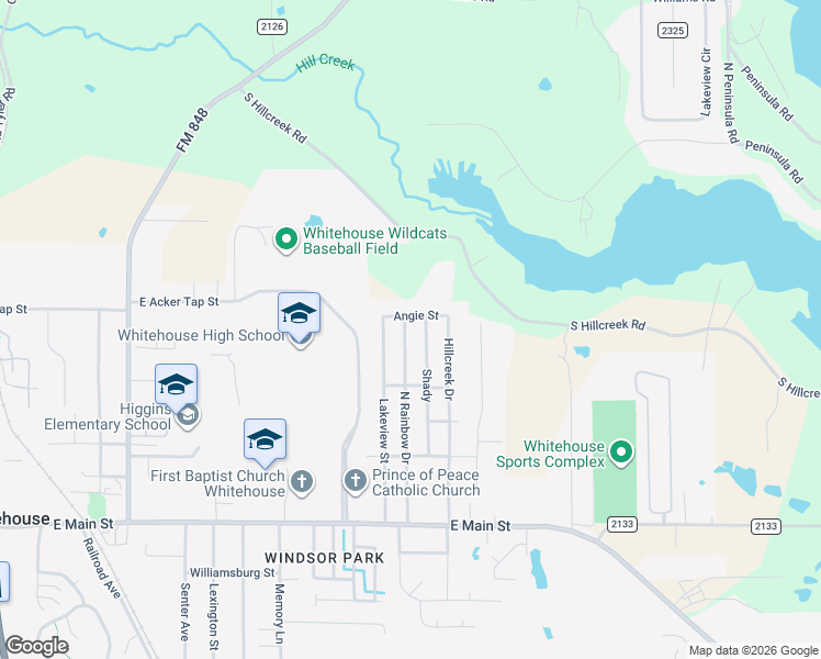map of restaurants, bars, coffee shops, grocery stores, and more near 416 North Rainbow Drive in Whitehouse