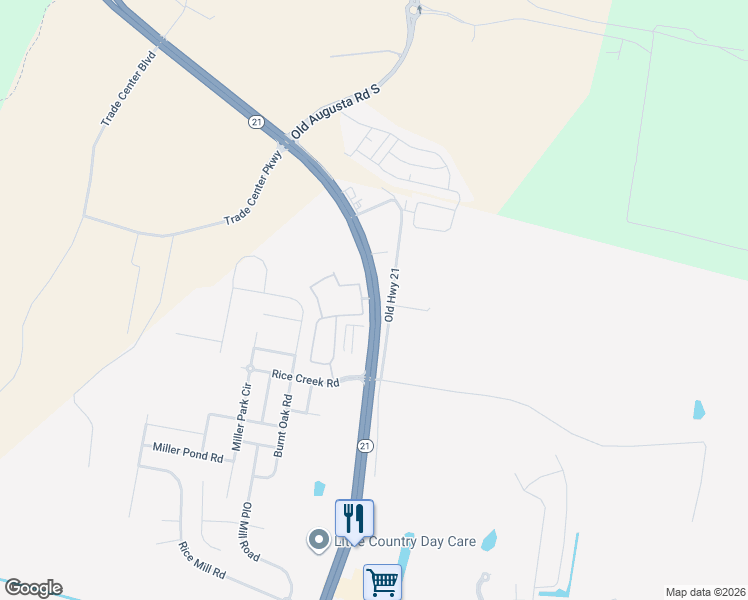 map of restaurants, bars, coffee shops, grocery stores, and more near 8164 Georgia 21 in Savannah