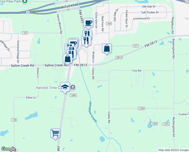 map of restaurants, bars, coffee shops, grocery stores, and more near 10684 Brothers Lane in Flint