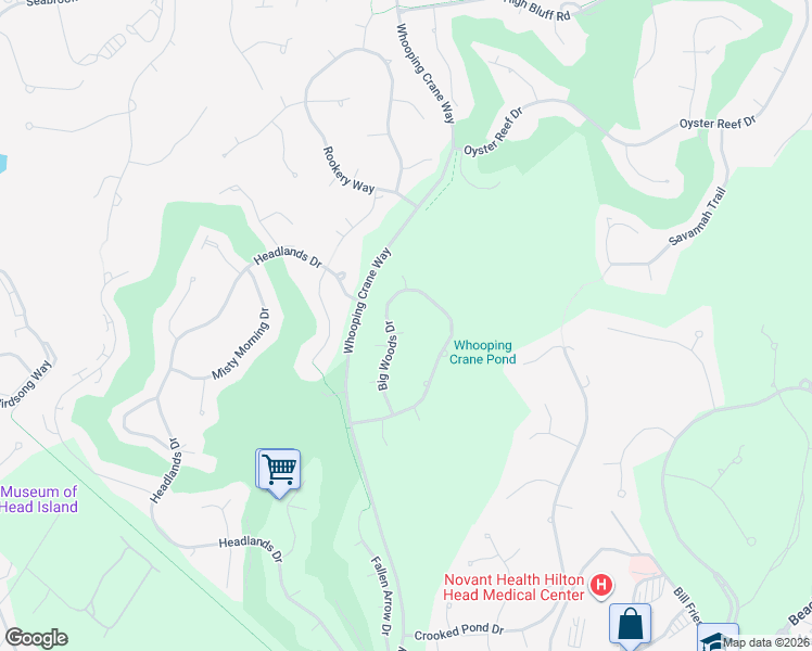 map of restaurants, bars, coffee shops, grocery stores, and more near 51 Big Woods Drive in Hilton Head Island