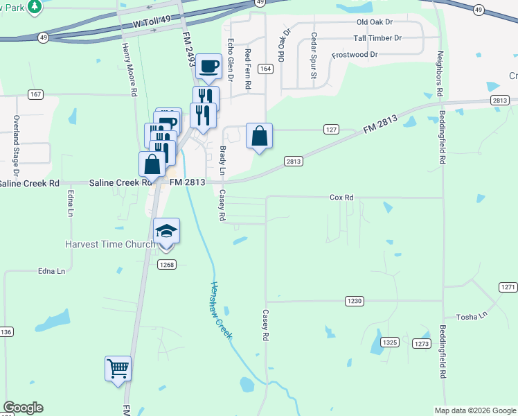 map of restaurants, bars, coffee shops, grocery stores, and more near 10575 Millers Lane in Flint