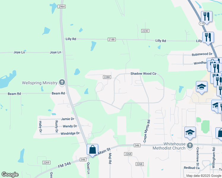 map of restaurants, bars, coffee shops, grocery stores, and more near 11166 Shadow Wood Circle in Whitehouse