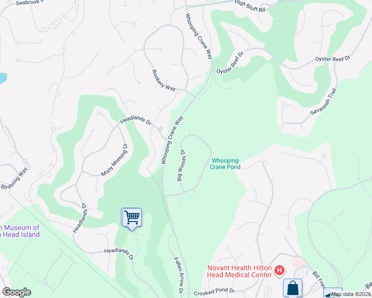 map of restaurants, bars, coffee shops, grocery stores, and more near 51 Big Woods Drive in Hilton Head Island