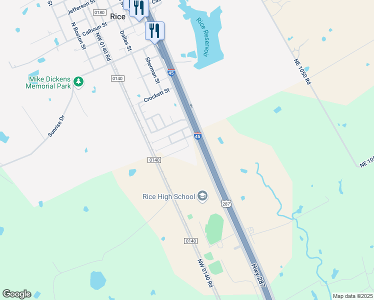 map of restaurants, bars, coffee shops, grocery stores, and more near 1200 McKinney Street in Rice