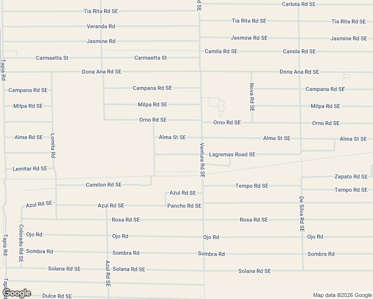 map of restaurants, bars, coffee shops, grocery stores, and more near Lagremas Street in Deming