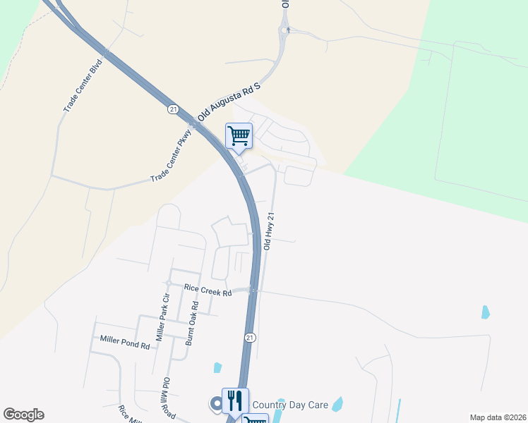 map of restaurants, bars, coffee shops, grocery stores, and more near 8164 Georgia 21 in Savannah