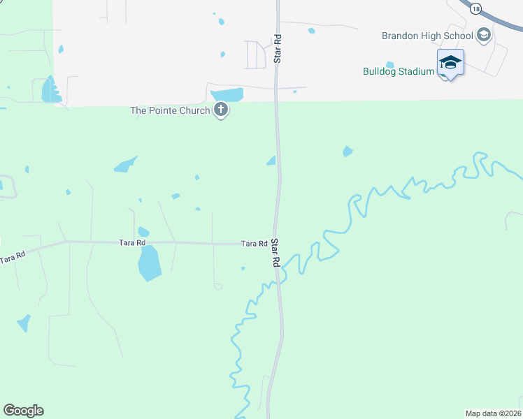 map of restaurants, bars, coffee shops, grocery stores, and more near 1150 Star Road in Brandon