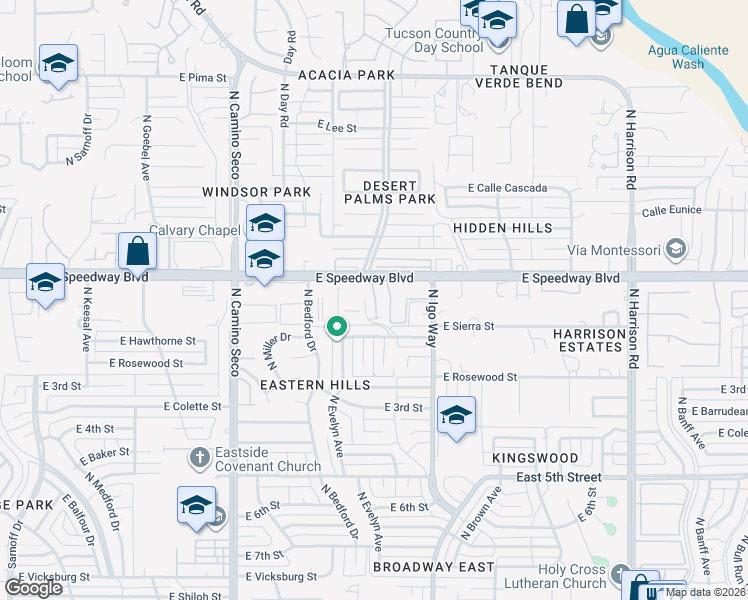 map of restaurants, bars, coffee shops, grocery stores, and more near in Tucson