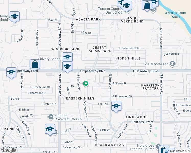 map of restaurants, bars, coffee shops, grocery stores, and more near in Tucson