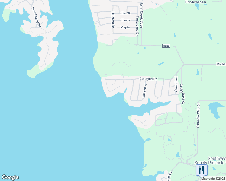 map of restaurants, bars, coffee shops, grocery stores, and more near 144 Pebble Beach Drive in Mabank