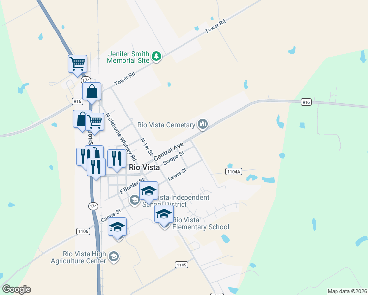 map of restaurants, bars, coffee shops, grocery stores, and more near 603 Swope Street in Rio Vista