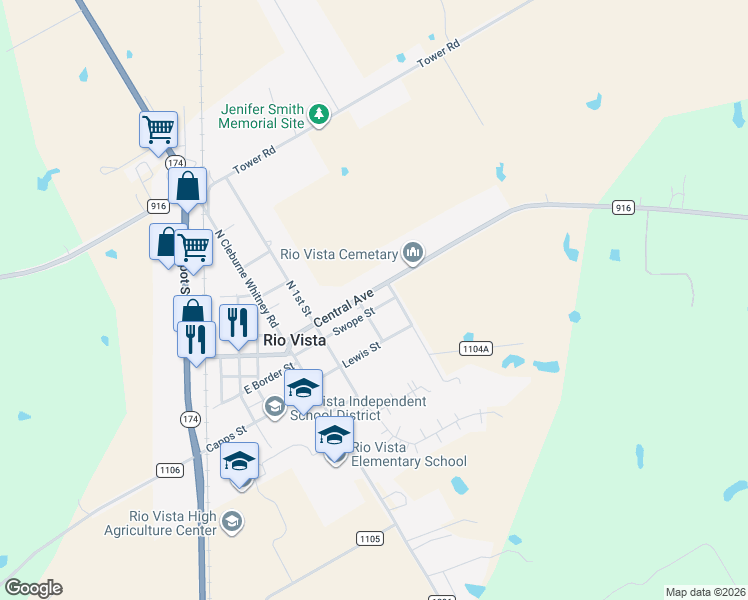 map of restaurants, bars, coffee shops, grocery stores, and more near 603 Swope Street in Rio Vista