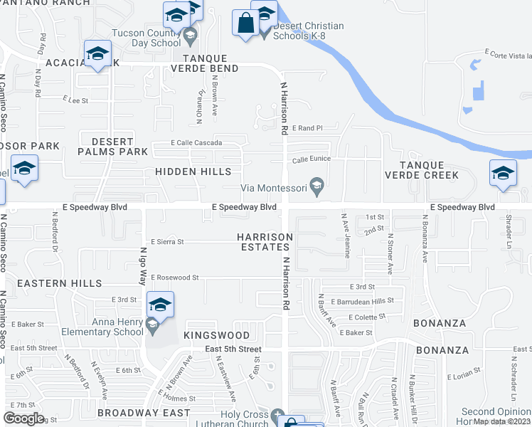 map of restaurants, bars, coffee shops, grocery stores, and more near 9420 East Speedway Boulevard in Tucson