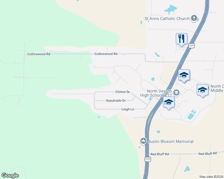 map of restaurants, bars, coffee shops, grocery stores, and more near 259 Clinton Drive in Stonewall